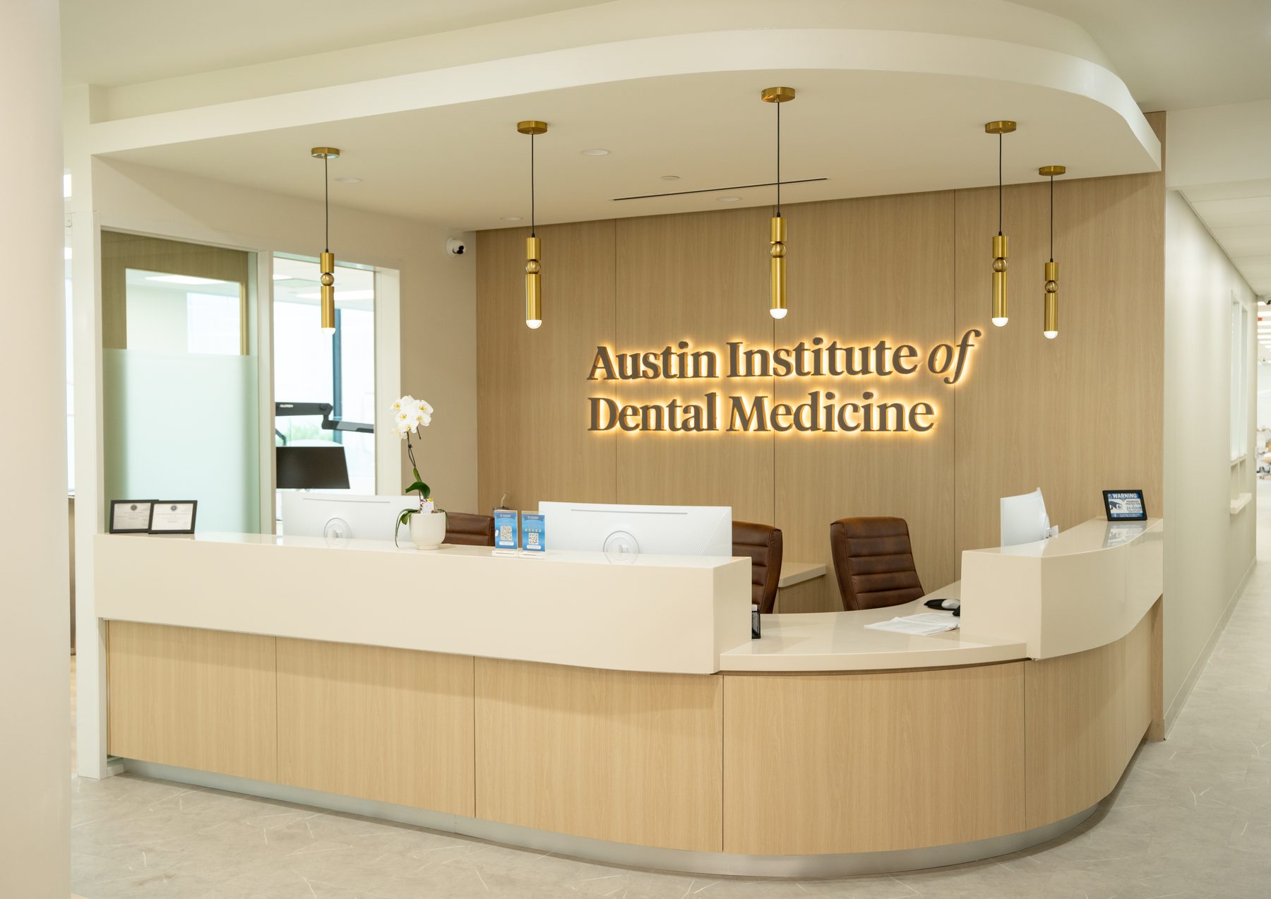 Reception desk at the Austin Institute of Dental Medicine (AIDM®)